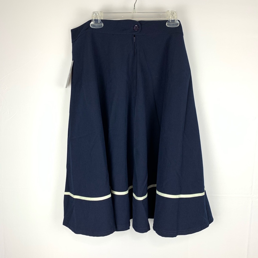ModCloth Rock Steady Sally Swing Skirt Navy NWT - Picture 3 of 8